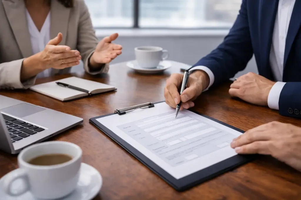 Business owner meeting with a Tax Plus Advisory accountant